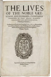 Plutarch, The Lives of Noble Grecians and Romans, 1595